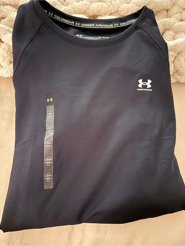 NWT Under Armour ColdGear Women's Long-Sleeve Training Tee — Charcoal Black - Image 9