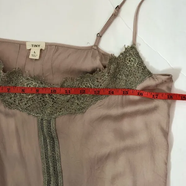 Anthropologie Tiny pink and gold camisole blouse tank top size L - Image 5