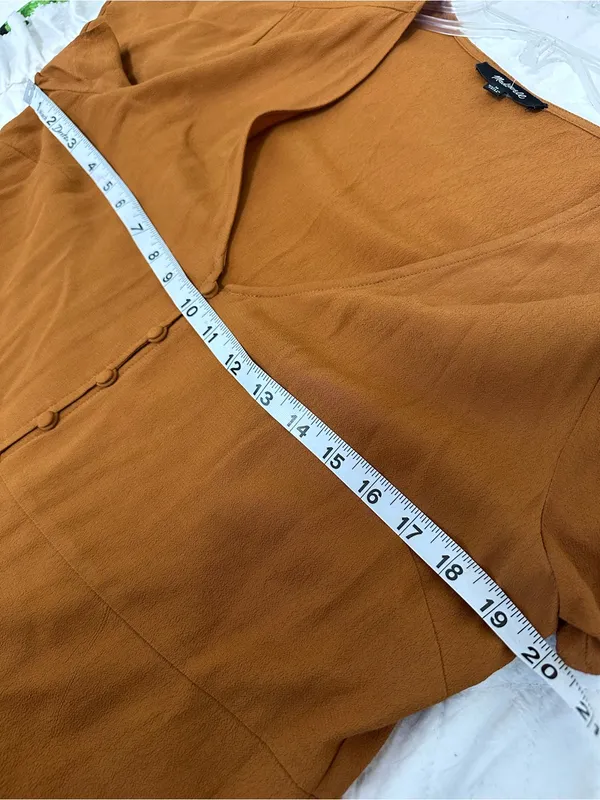 Madewell Rust-Brown V-Neck Dress - Image 7