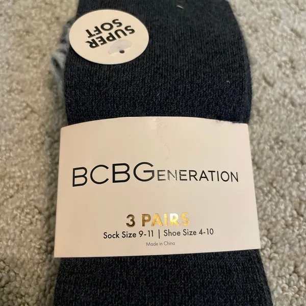 NWT- BCBGeneration Super Soft 3 Pairs Gray Long Socks - Image 4