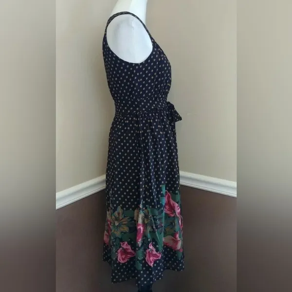 Black & Brown Dot Floral Print Halter Dress by Lace & Mesh Modcloth Medium - Image 4