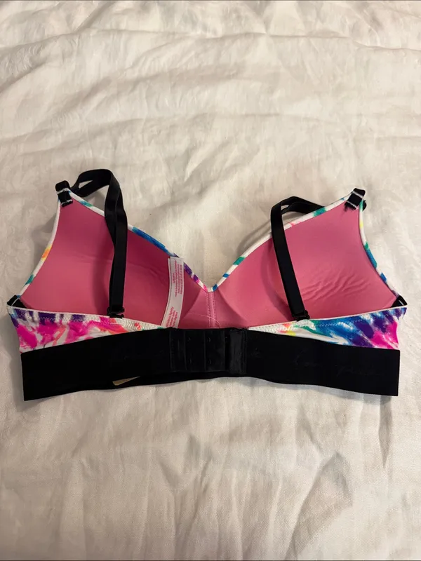 PINK Victoria's Secret Multicolor Tie-Dye Wireless Bra with Black Band - Image 2