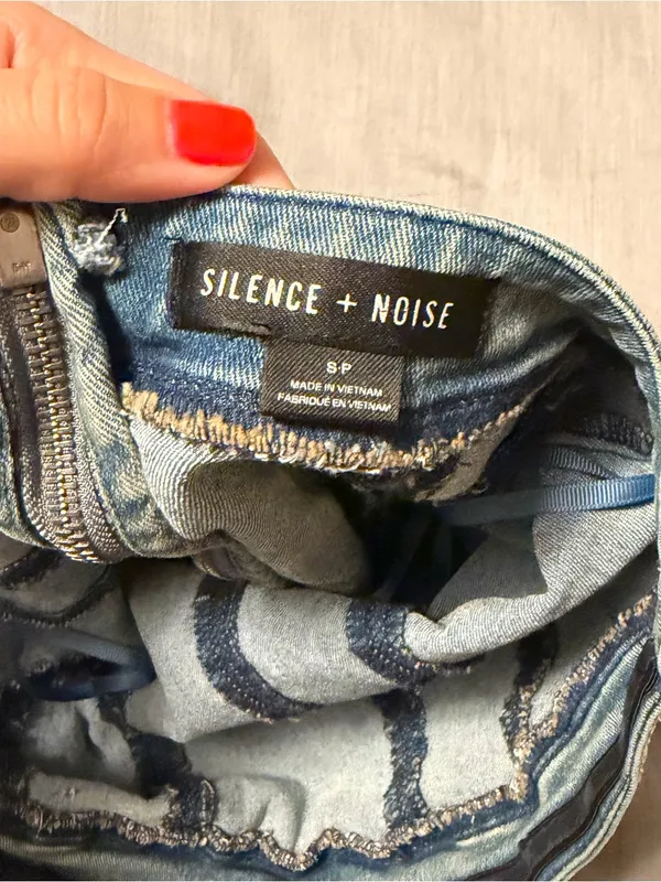 Silence + Noise Small Denim Blue Corset Tank, Mia Buckle Tube Top, Belted - Image 8