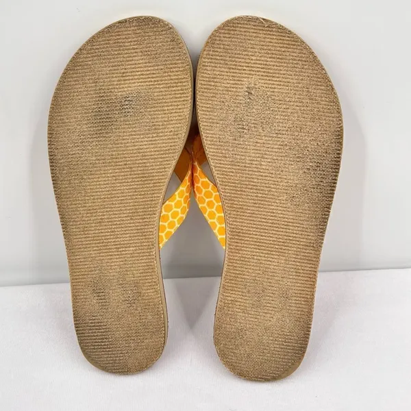 Nautica Gulf Breeze Yellow Honeycomb Fabric Straps Flip Flop Sandal Size 7 - Image 7