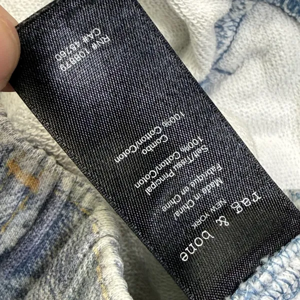 Rag & Bone Miramar Jogger Women XS Light Wash Trompe‎ L'oeil Denim Print Pants - Image 9