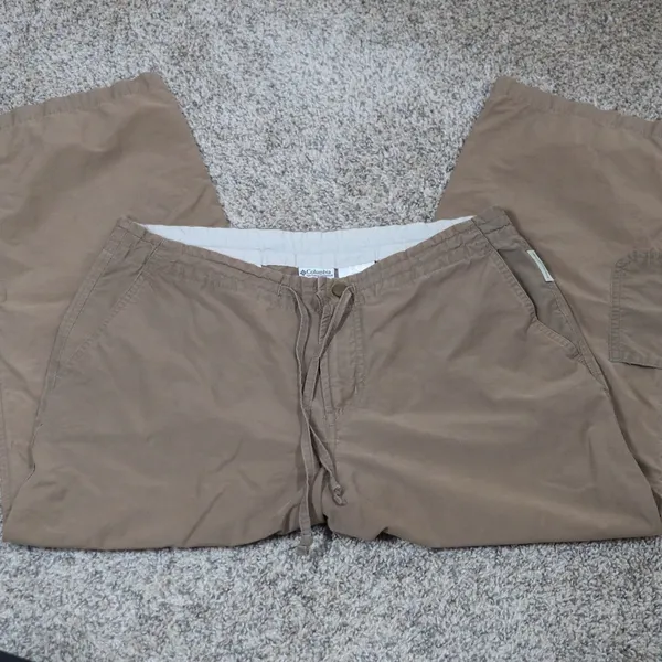 VTG Columbia Sportswear Capris Women's Size M Tan Cargo Drawstring Waist Outdoor - Image 5