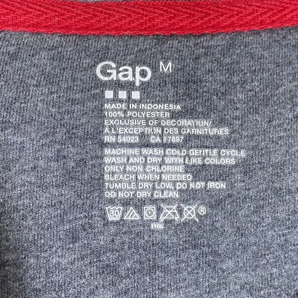 Gap Women’s Grey Terry Fleece Zip Up Lightweight Hooded Jacket Size M - Image 3