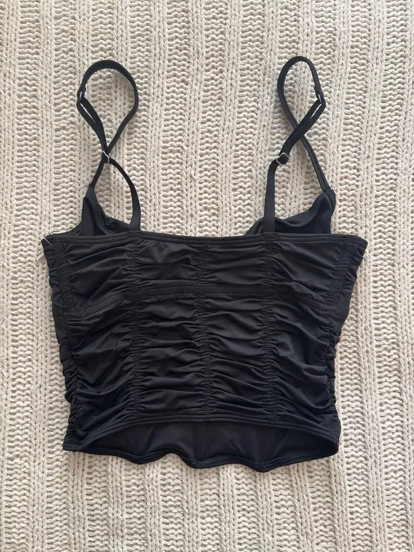 Gilly Hicks black ruched corset style cami top XS - Image 2