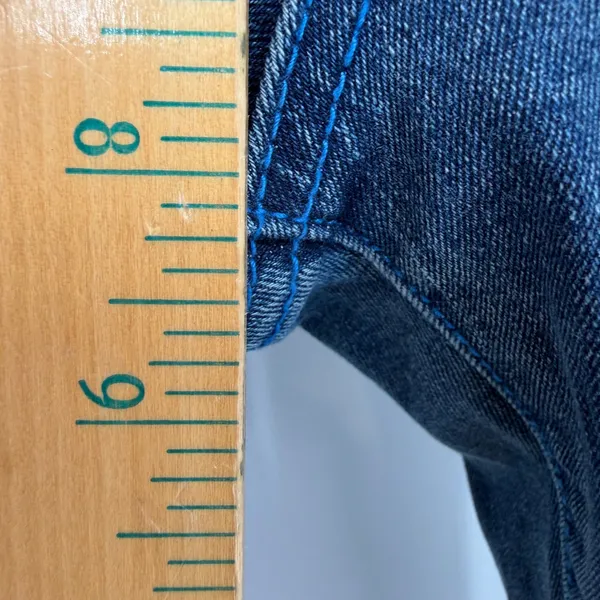 True Religion Billie Mid Rise Flap Straight Jeans Womens 24 Blue Y2K Indie Retro - Image 12