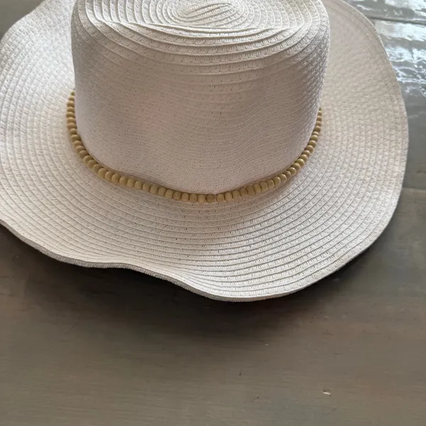 INC International Concepts White Beaded Straw Hat Sz O/S NWT - Image 8