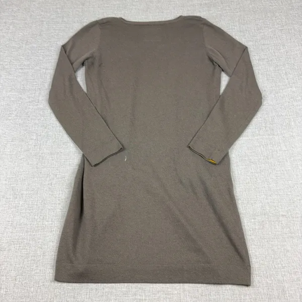 ZYGA Sweater‎ Dress Womens Medium Brown Scoop Neck Long Sleeve Pockets Merino - Image 9