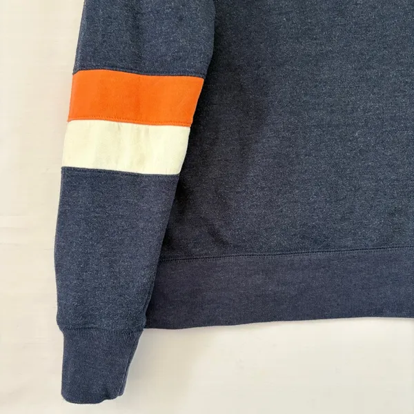 47‎ Brand Detroit Tigers MLB Hoodie Navy Blue Orange Stripe Fleece Sweatshirt S - Image 8