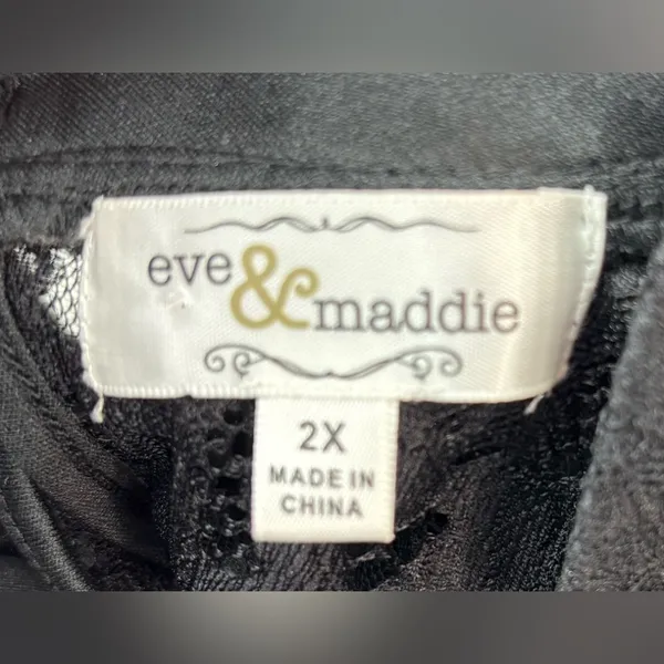 Eve & Maddie 2X Fairygoth High Neck Sleeveless Lace Top in Black - Image 8