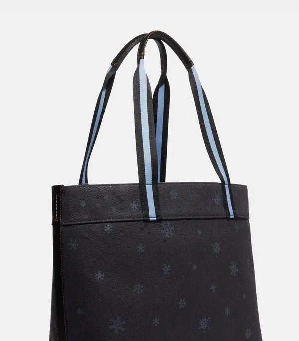 Coach Peanuts Large Tote With Snoopy Ski Motif Denim Multi - Image 7
