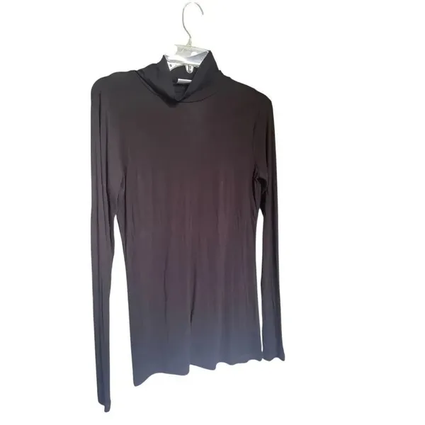 Cabi Turtle Neck Long Sleeve Tunic Blouse Black S Thumb Hole Comfortable - Image 3