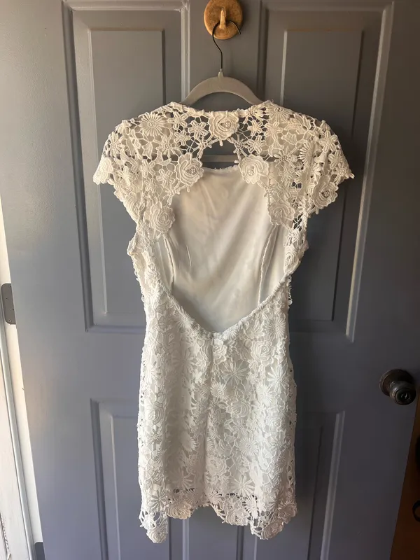 Lulu’s White Floral Lace Mini Dress - Image 2