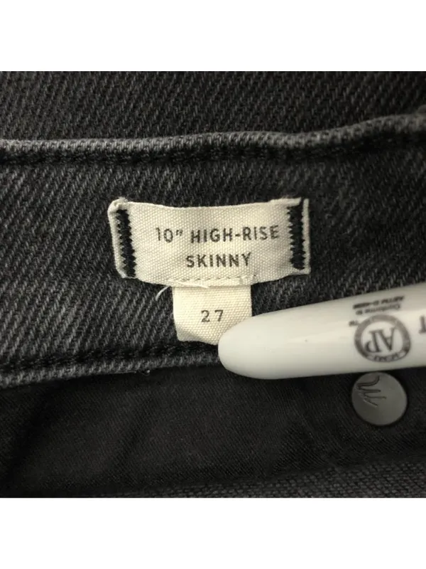 Madewell 10" High-Rise Skinny Jeans Size 27 Black Stretch Denim - Image 4