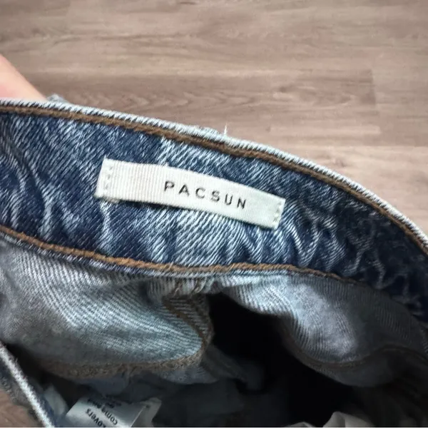 Pacsun Baggy Jean 26 Painted Denim Paint Flower Rainbow Sun Eye Button Fly - Image 6