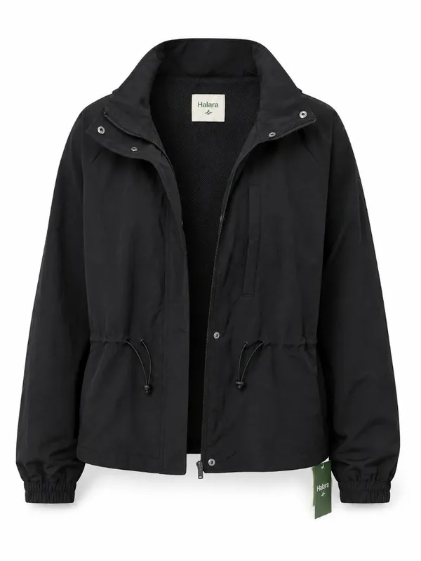 NWT Halara Black Mesh Lined Drawstring Utility Jacket XL - Image 2