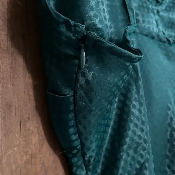 Japna Slip Green Med‎ Babydoll Ruffle Satin Midi Dress Y2K Coquette Indie Glam - Image 6