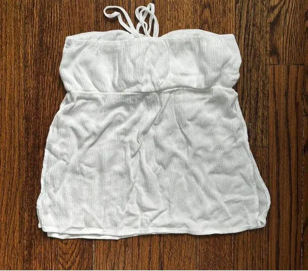 brandy melville white flowy babydoll top - Image 2