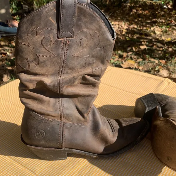 Double H Cowboy Boots Size 8.5M Brown - Image 3