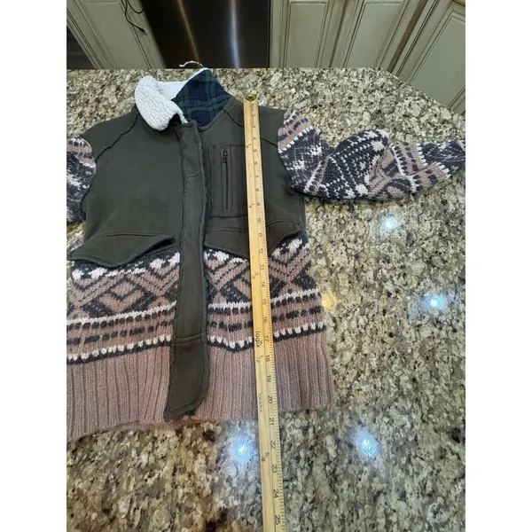 We The Free Fairisle Bomber Jacket Size XS Wool Cotton Utility - Image 9