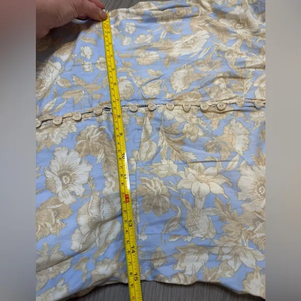 Rebecca Taylor Short‎ Sleeve Satin Leaf Floral 100% Cotton Maxi Dress Size 8 - Image 12