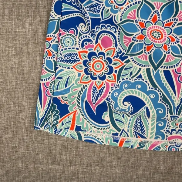Skinz Swim Skirt Womens XS Multicolor Floral Nylon Spandex Paisley Print Lined - Image 2