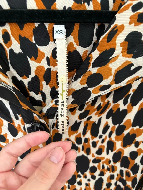 Uncle Frank Tie-Waist Animal Print Dress Size XS - Image 3