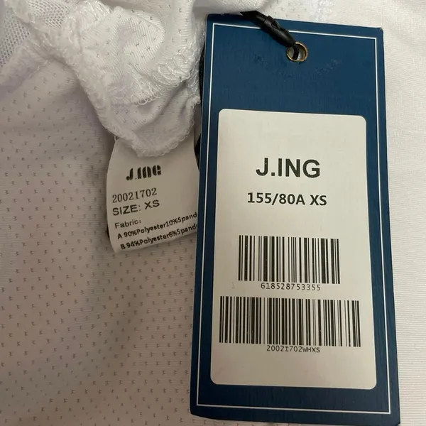 NEW J. Ing Women's White Short Sleeve Cutout Mesh Crew Neck Crop Top Size XS - Image 4