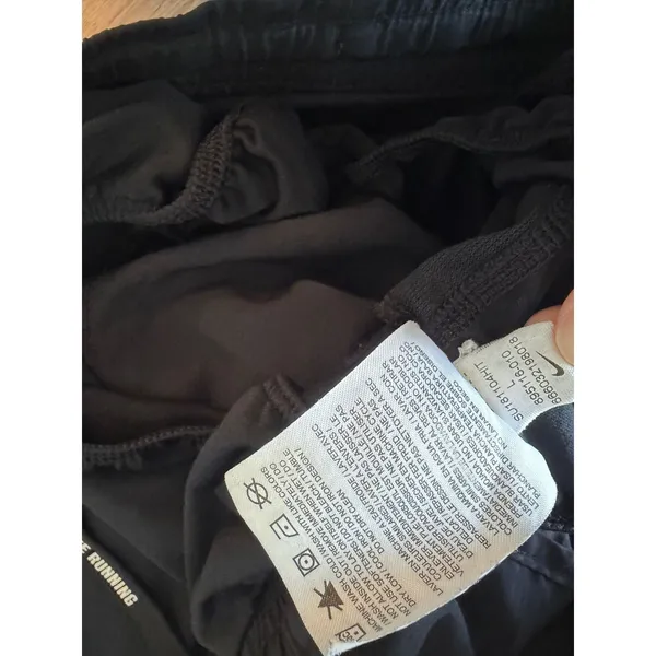 Nike Dri-FIT Running Shorts‎ Womens Large Black 3 Inch Inseam Zip Pocket - Image 6