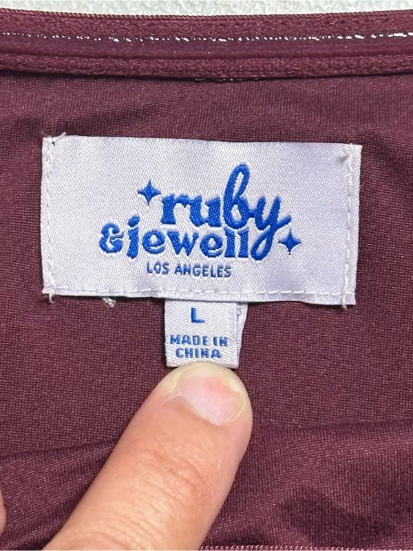 Ruby & Jewell Los Angeles Asymmetrical Mesh Tube Top Brown Paisley Size L NWT - Image 7