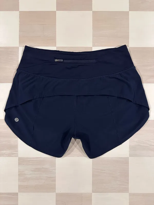 lululemon speed up short 4” long tall updated fit true navy blue 4 W7AYMT - Image 2
