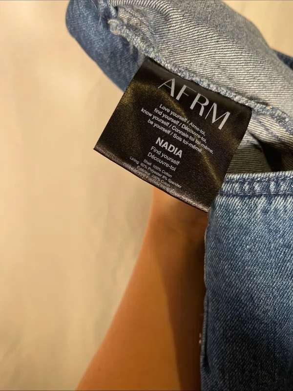 Afrm Revolve Womens Denim Midi Skirt Exposed Leg 24 - Image 4
