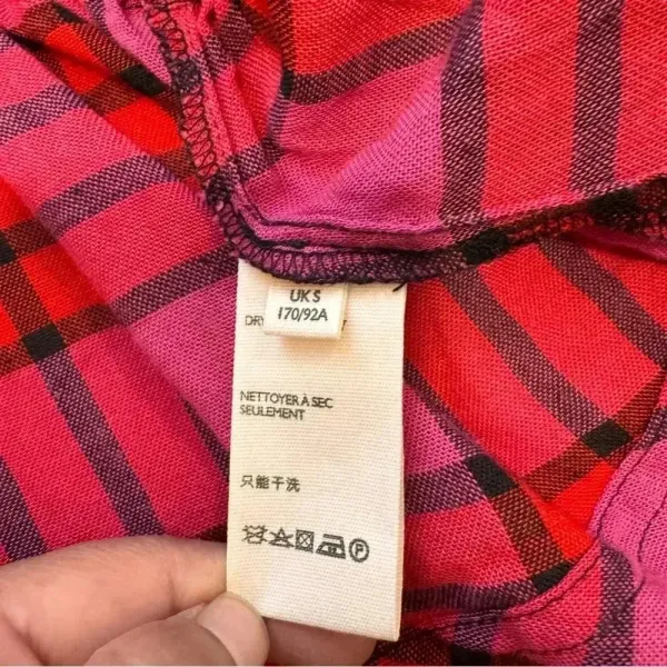Free People pacific dawn red plaid button down shirt s - Image 13