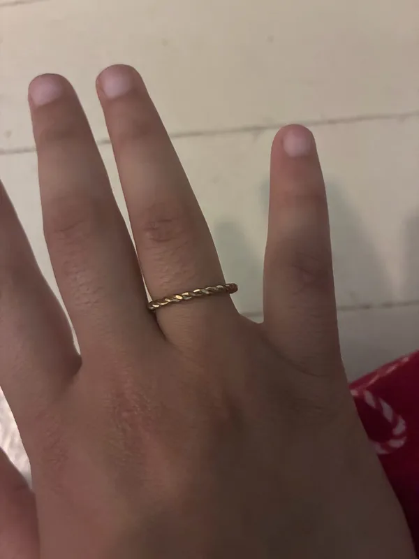 Gold Twisted Rope Ring Size 7 - Image 5