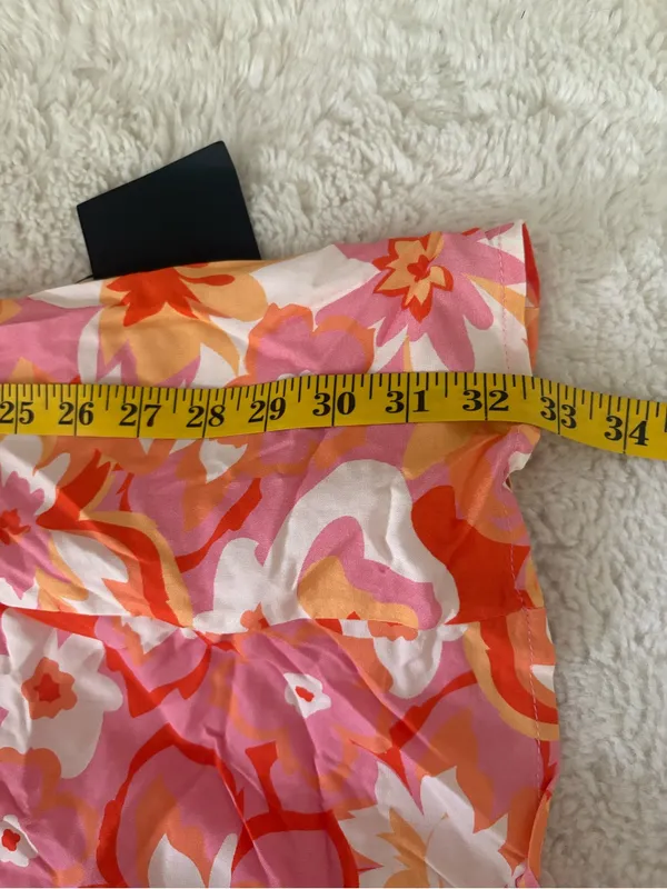 Lulus Ashlea Orange Floral Sweetheart Mini Dress Size Medium Sleeveless Beach - Image 8