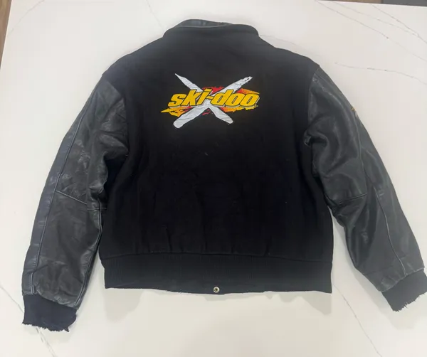 Vintage Ski-Doo Leather & Wool Varsity Jacket (Made in Canada) – Snow Gear - Image 2