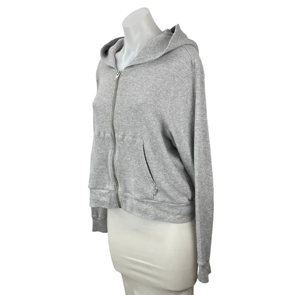 Aritzia TNA Women's Gray Long Sleeve Sweater Hooded Sweatshirt Jacket Top Sz 2XL - Image 2