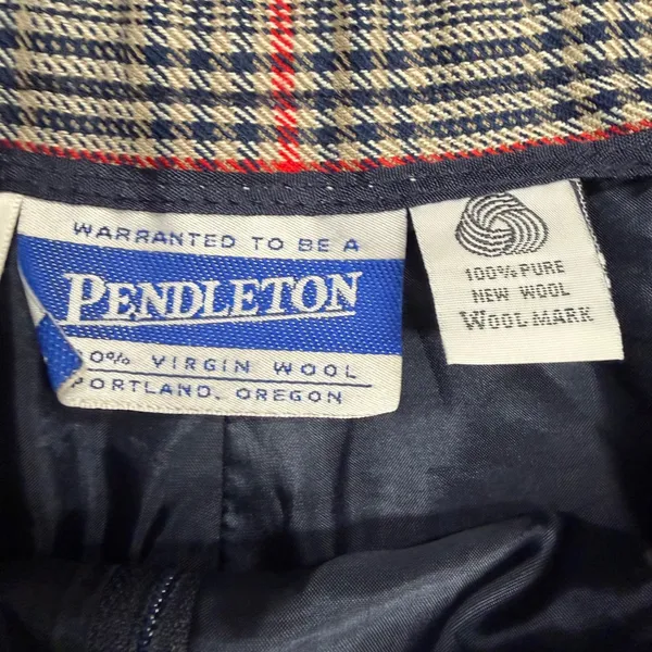 Pendleton Vintage Wool Plaid Trousers High Waist Pleated Pants Made in USA 12 - Image 4