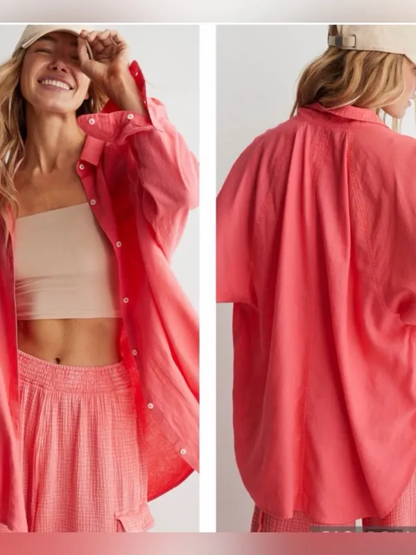 NWOT Aerie Linen Blend Cover Up Top Medium - Image 2
