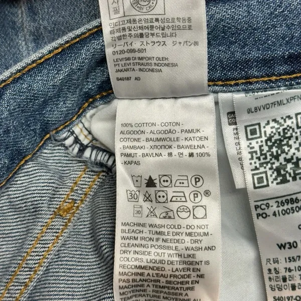 Levi's High Waisted Straight Mom Jeans Style 26986-0010 Eco Blue Size 30 Rigid - Image 12