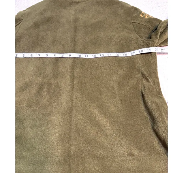 Bob Mackie Wearable Art Olive Embroidered Fleece Jacket Women's Medium Zip - Image 7