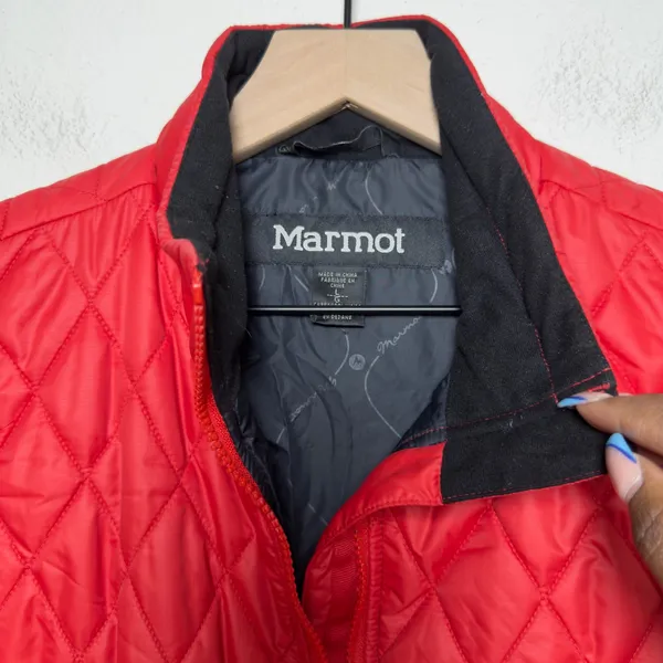 Marmot Women Polyester Vest Large Red Quilted‎ Full Zip Puffer Sleeveless Jacket - Image 4