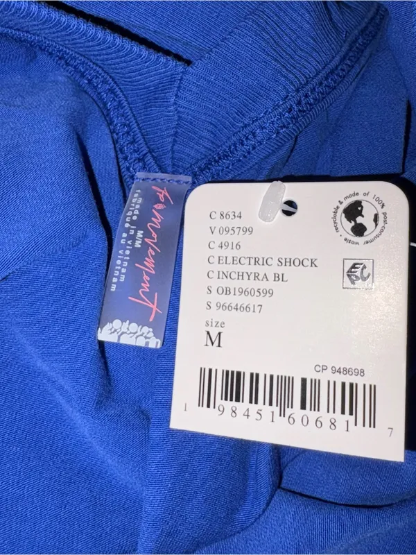 Free People Movement Hot Shot Tee Romper Electric Shock Blue New With Tag Medium - Image 5
