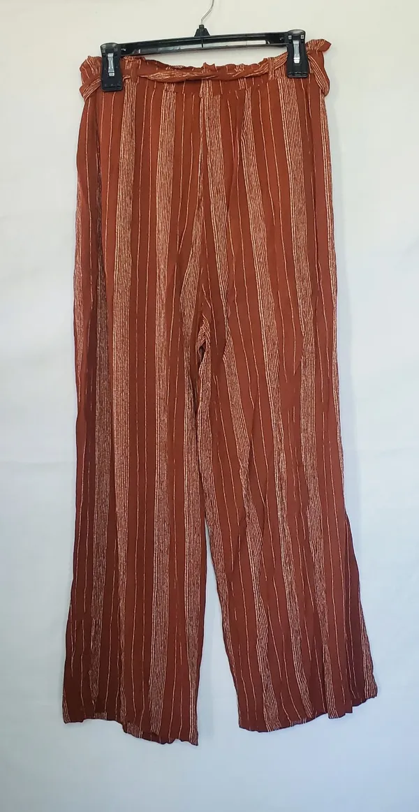 Boutique Rust Pinstripe Wide Leg Pants Size M - Image 5