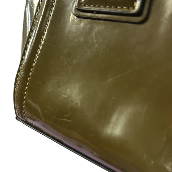 ALDO Fabyx satchel bag khaki green chunky gold chain Handbag Crossbody 8 x 6 in - Image 11