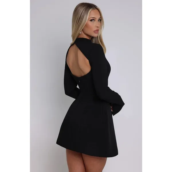 NWT Babyboo Kelly Black Cutout Back Long Sleeve Bodycon Mini Dress Women Size XS - Image 10