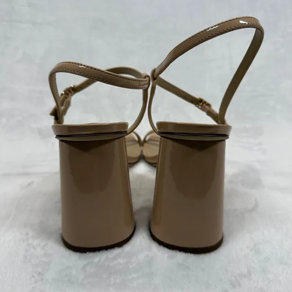 Sam Edelman Block Heel Sandals Square‎ Toe Ankle Strap Nude Beige Size 9M - Image 6